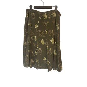 Sundance Size 12 Green Floral Vintage Flowy Dainty Silk Skirt Fully Lined